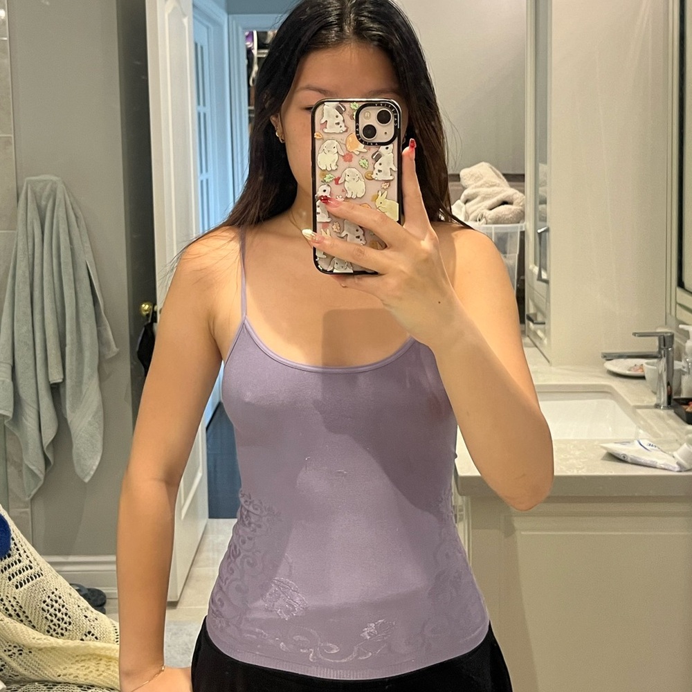 Purple floral tank top